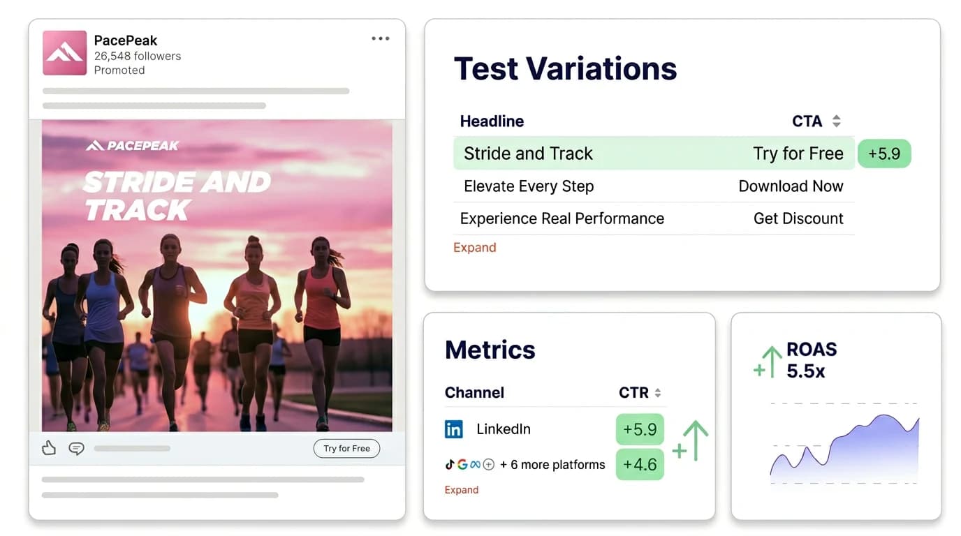 AI B2B ad features in the Omneky platform