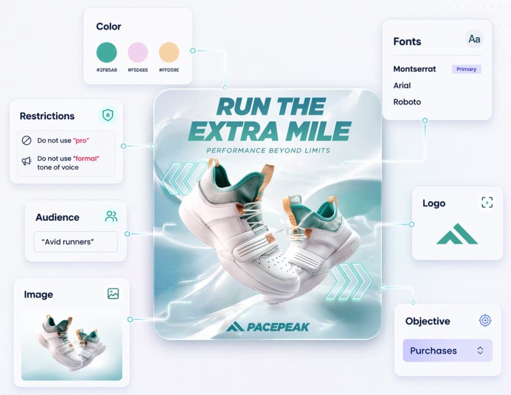 Omneky Brand LLM architecture — fine-tuned AI model for brand-consistent copy generation
