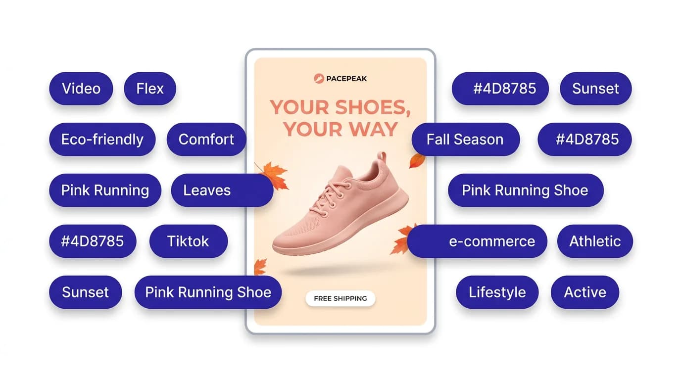 Creative element analysis showing which visual components drive higher CTR