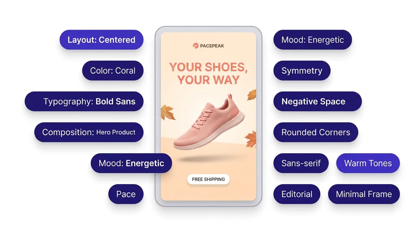 AI design analysis revealing top-performing creative patterns