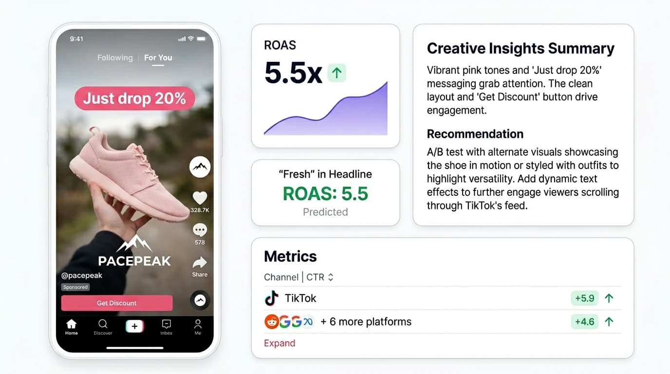TikTok ad creative features in Omneky platform